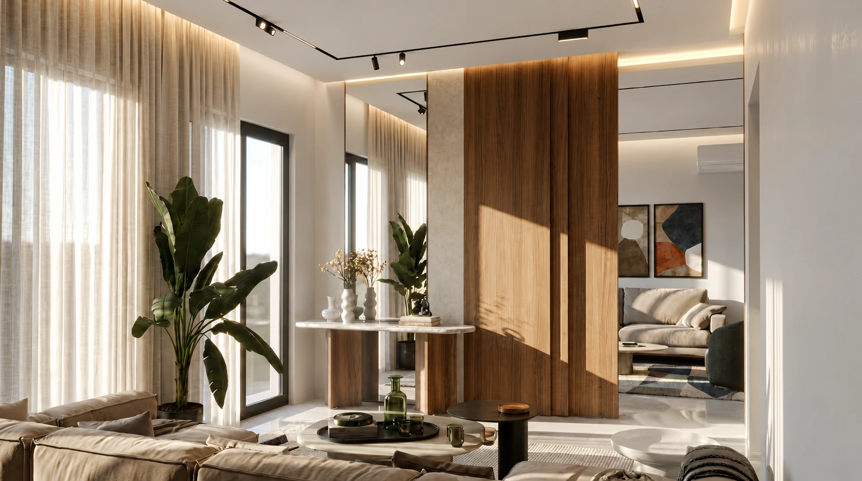 Soft luxury living room with neutral furniture